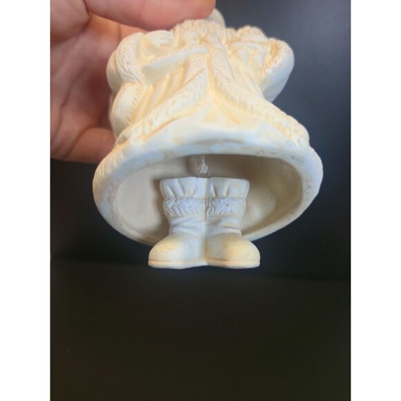 Vintage Old World Santa Bell Christmas Ornament White moving feet St Nick figure - Picture 10 of 12